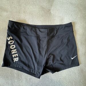 Nike Women's Black Athletic Shorts with White Logo